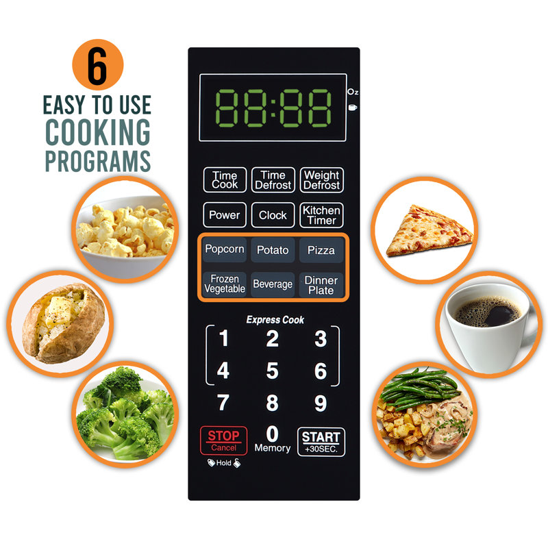 Farberware Compact Countertop Microwave Oven, 0.9 cu. ft., 900 Watts